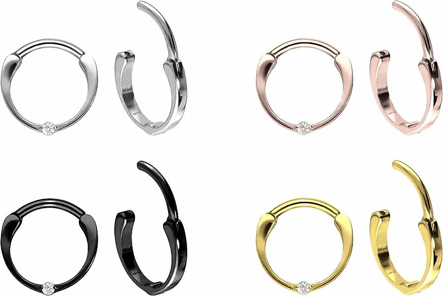PIERCINGLINE Piercing-Set Titan Segmentring Clicker EINGEFASSTER günstig online kaufen