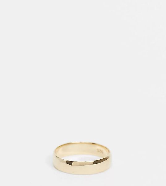 ASOS DESIGN – Vergoldeter Ring aus Sterlingsilber im glatten, gerundeten De günstig online kaufen