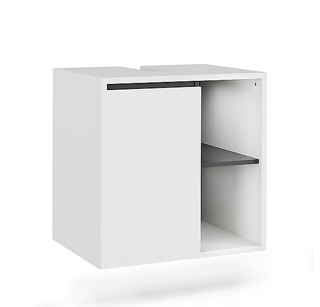Vicco Waschbeckenunterschrank Viola, Weiß/Grau, 60 x 60 cm mit offenen Rega günstig online kaufen