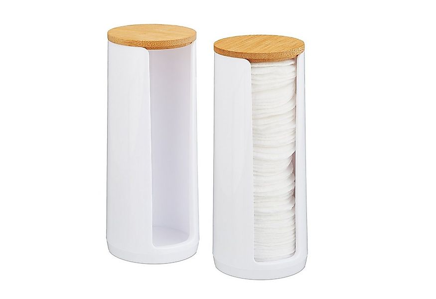 relaxdays Wattepadspender Wattepads Aufbewahrung 2er Set, Farbmix 1 günstig online kaufen