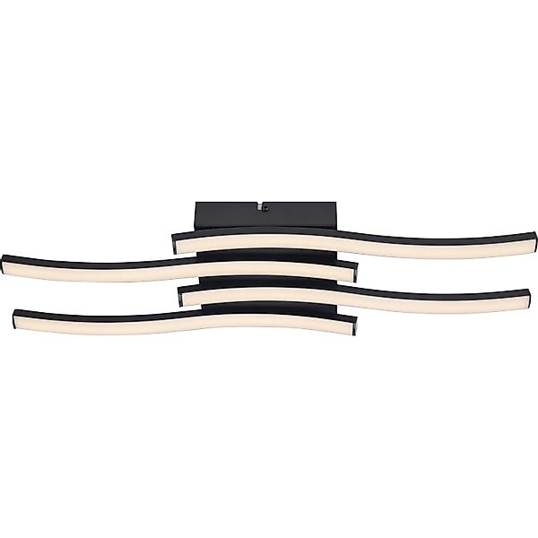 LED Deckenleuchte Nerano Metall Schwarz Matt 52,5 cm x 14 cm Warmweiß 2.000 günstig online kaufen