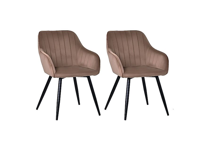 HOMAVO Esszimmerstuhl YZ5 Set 2 Stück in Samt mit Armlehnen-modernen Design günstig online kaufen