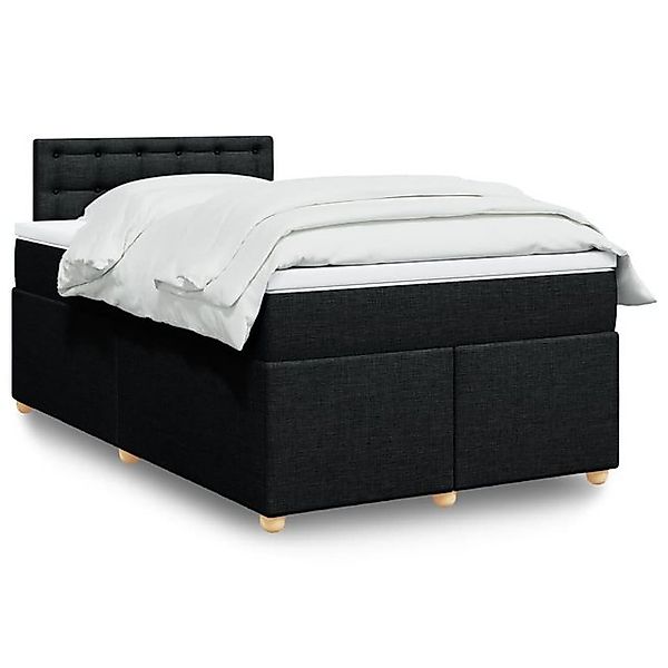 vidaXL Boxspringbett, Boxspringbett mit Matratze Schwarz 120x200 cm Stoff günstig online kaufen