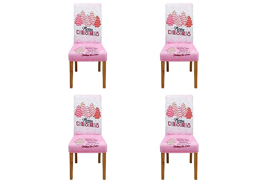 Qelus Stuhlhusse Stuhlhusse Stretch Stuhlhussen Weihnachtsmann Druck 2er/4e günstig online kaufen