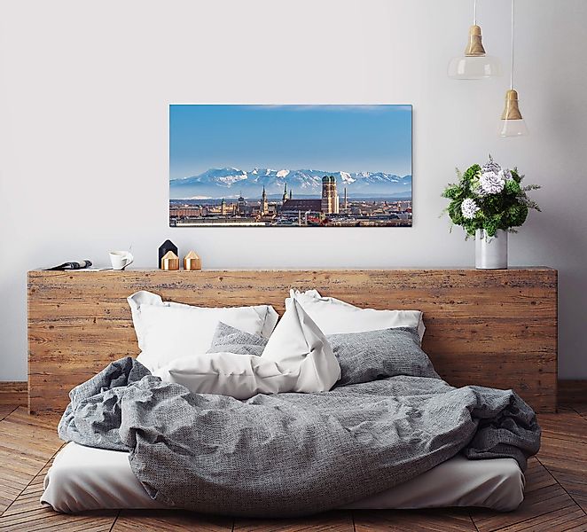 Sinus Art Leinwandbild Panorama von München günstig online kaufen