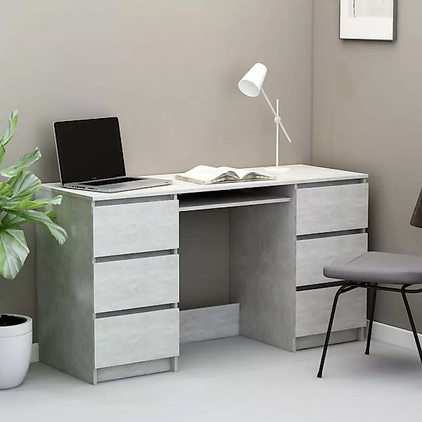 Schreibtisch Betongrau 140×50×77 Cm Spanplatte günstig online kaufen