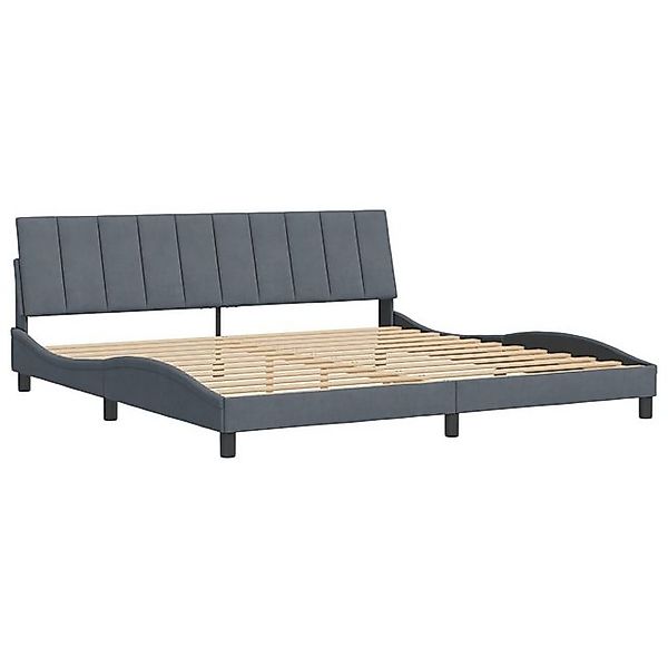 furnicato Bettgestell ohne Matratze "Hanko" Dunkelgrau 200x200 cm Samt (1-t günstig online kaufen