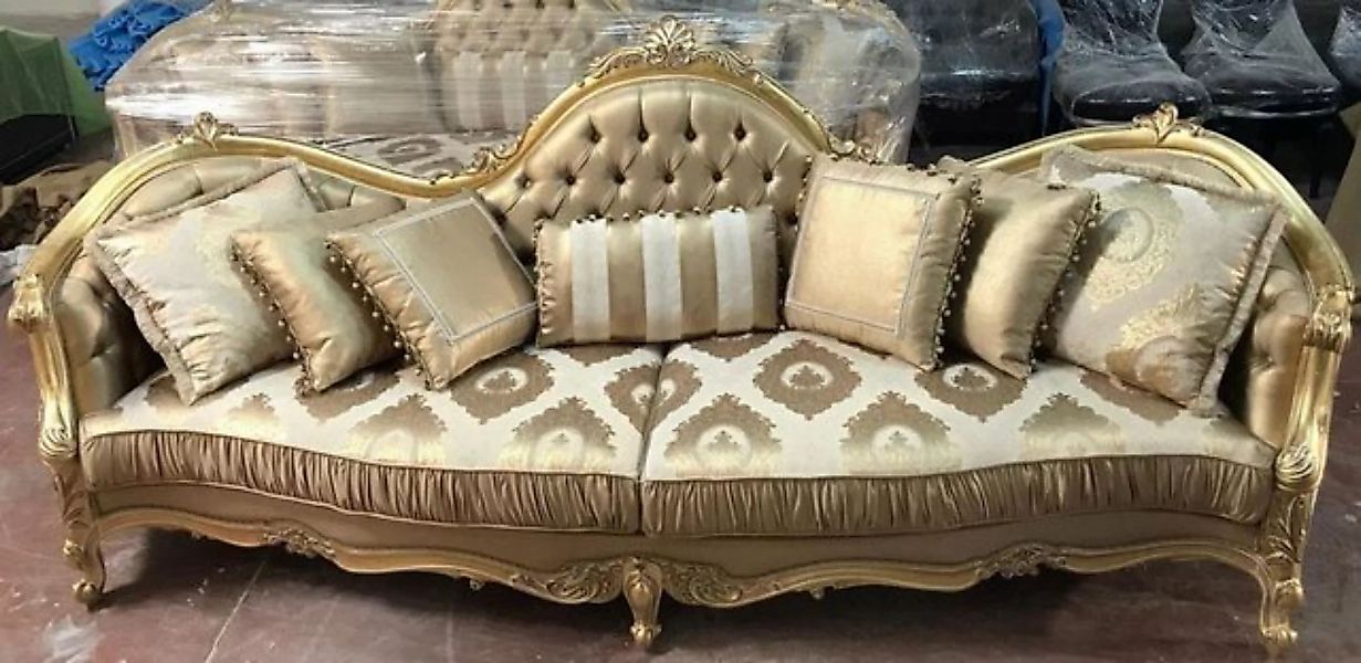 Casa Padrino Sofa Luxus Barock Sofa Gold 300 x 90 x H. 119 cm - Prunkvolles günstig online kaufen