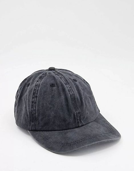 ASOS DESIGN – Baseball-Kappe aus Baumwolle in verwaschenem Schwarz günstig online kaufen
