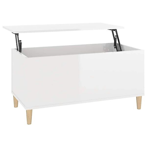 vidaXL Couchtisch Hochglanz-Weiß 90x44,5x45 cm Holzwerkstoff 819582 günstig online kaufen