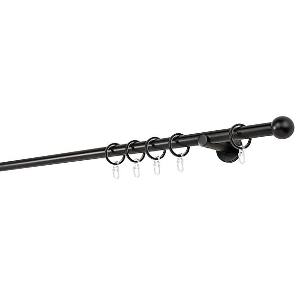 Mydeco Maß-Gardinenstange mit Endstück Ball Schwarz Ø 2 cm x 330 cm günstig online kaufen