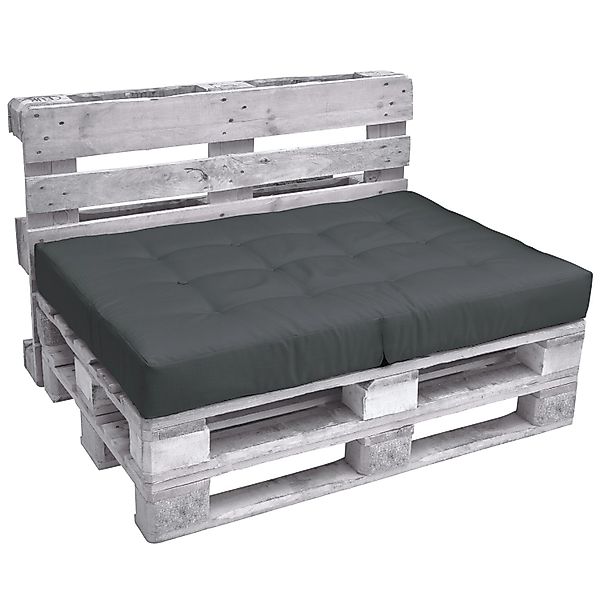 Beautissu ECO Elements Palettenkissen Sitz 120x80x15cm Graphitgrau günstig online kaufen