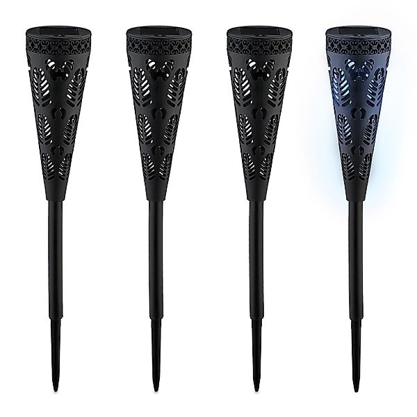 relaxdays LED Solarleuchte Solarlampen-Set mit Lichteffekt, günstig online kaufen