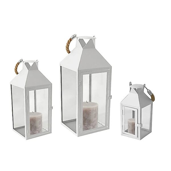 Mojawo 3tlg Gartenlaternen Windlicht Stalllaterne Laterne H25 40 51cm Metal günstig online kaufen