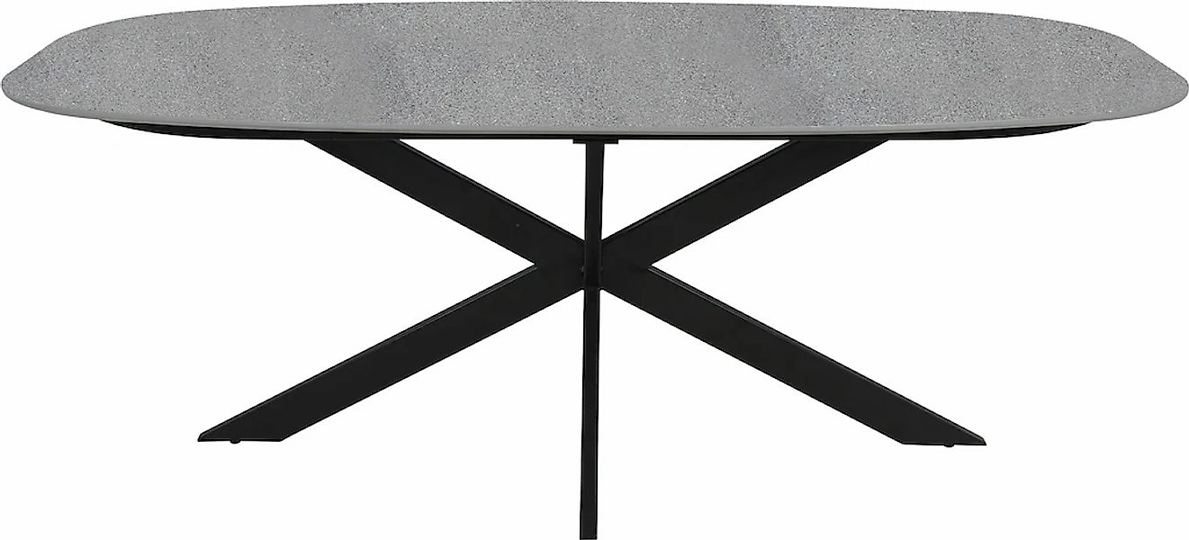 byLIVING Esstisch "Oval" in Bootsform, Tischplatte in Naturstein-Optik grau günstig online kaufen