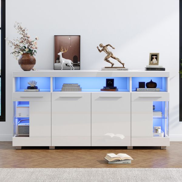HAUSS SPOLE Sideboard Hochglanz mit LED günstig online kaufen