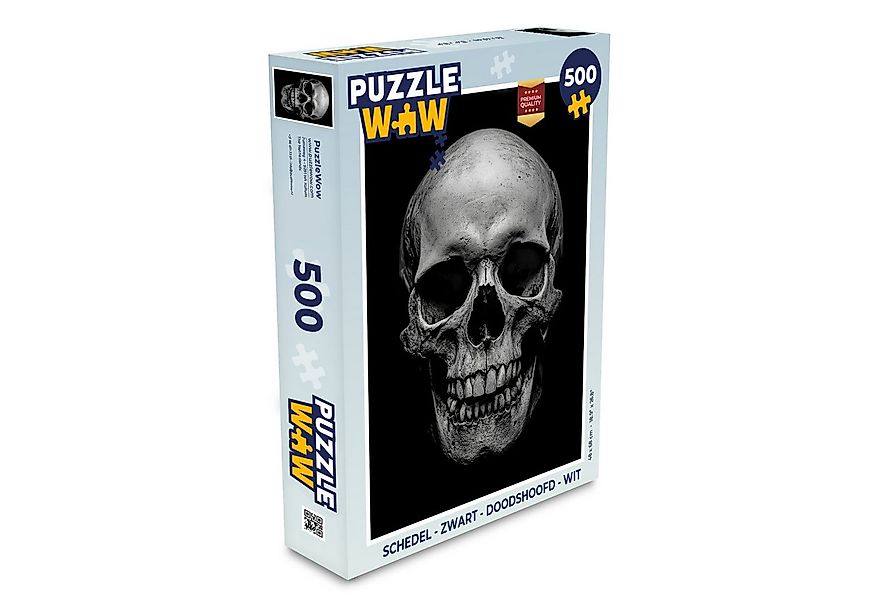 MuchoWow Puzzle Totenkopf - Schwarz - Totenkopf - Weiß, 500 Puzzleteile, Fo günstig online kaufen
