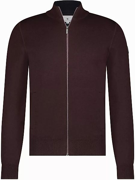 State Of Art Strickjacke Fine Contrast Wool Blend Bordeaux - Größe XL günstig online kaufen