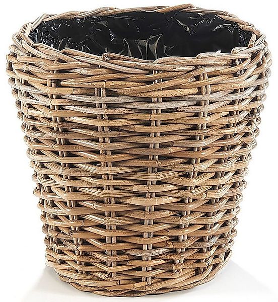 Kobolo Pflanzkübel Pflanzkorb Rattan - rund - mit Folie ausgeschlagen (1 St günstig online kaufen