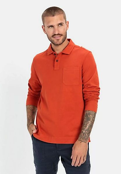 camel active Poloshirt aus zertifiziertem Organic Cotton Shirts_Langarm-Pol günstig online kaufen