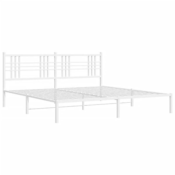 vidaXL Bettgestell mit Kopfteil Metall Weiß 183x213 cm 376378 günstig online kaufen