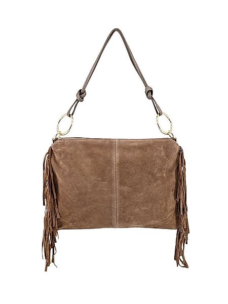 BRISE TASCHE Schultertasche Schultertasche mit Fransen aus Wildleder- Trend günstig online kaufen