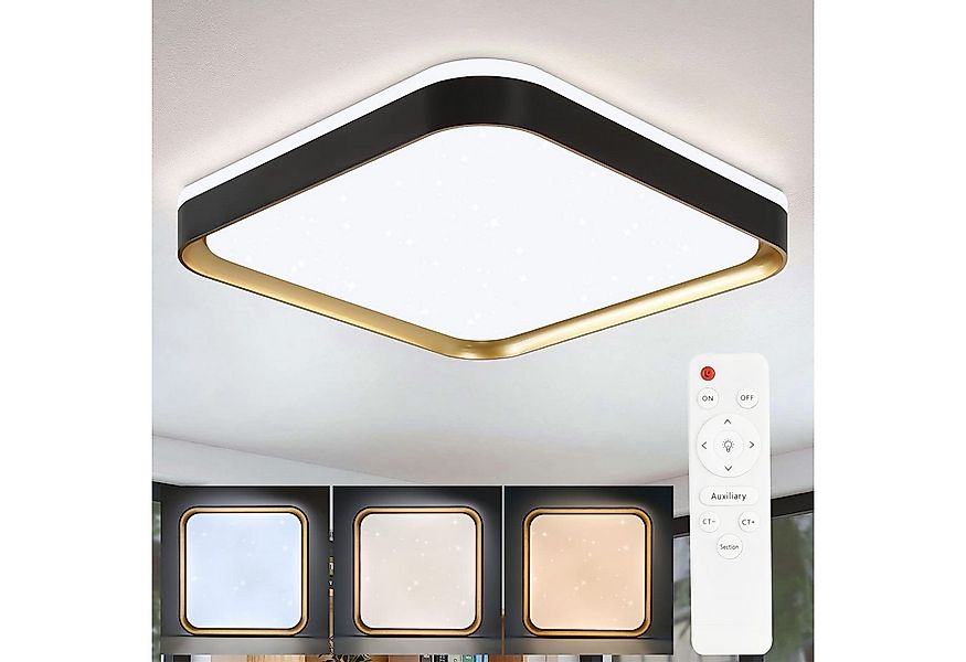 Nettlife LED Deckenleuchte Sternenhimmel Dimmbar Schwarz 30/40cm Rund Moder günstig online kaufen