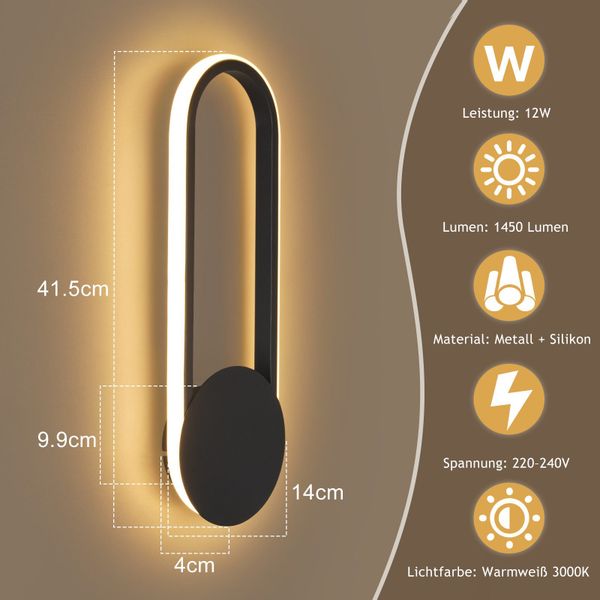 Nettlife LED Wandleuchte LED Wandleuchte Treppenhaus günstig online kaufen