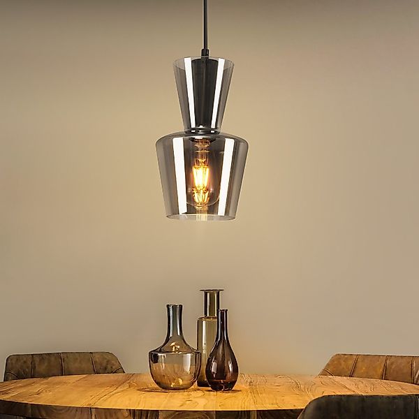 Nettlife Pendelleuchte Esstisch Vintage Rauchgrau Glas günstig online kaufen