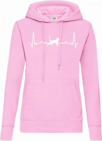 Youth Designz Kapuzenpullover Heartbeat Katze Damen Hoodie Pullover mit tre günstig online kaufen