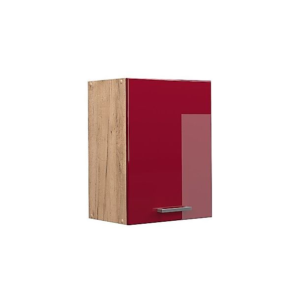 Vicco Hängeschrank R-Line, Rot Hochglanz/Goldkraft Eiche, günstig online kaufen