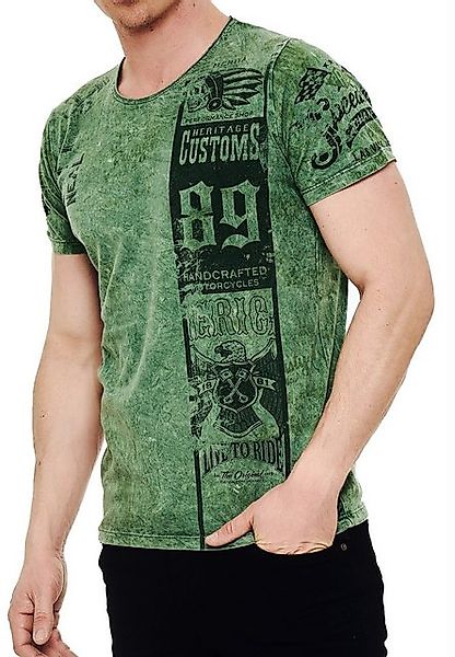R-NEAL T-Shirt Herren T-Shirt Rundhals All Over Print Tee Shirt Kurzarm Reg günstig online kaufen