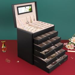 Yorbay Schmuckkasten Schmuckkästchen mit 6 Ebenen, günstig online kaufen