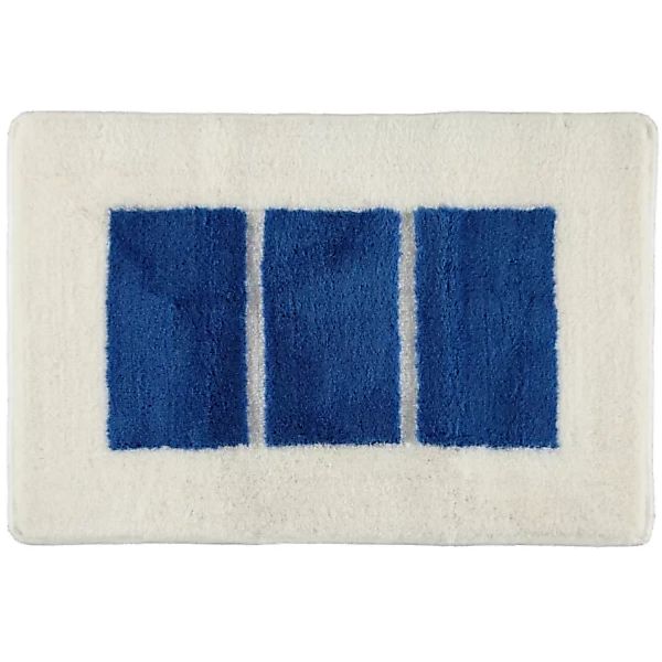 Rhomtuft RHOMY - Badteppich Liberty 256 - Farbe: weiß/blau - 844 - 60x90 cm günstig online kaufen