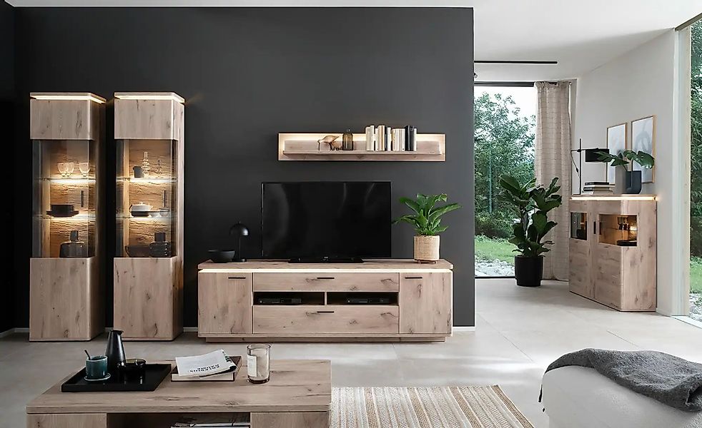 uno Wohnkombination  Kataros ¦ holzfarben ¦ Maße (cm): B: 310 H: 209 T: 50. günstig online kaufen