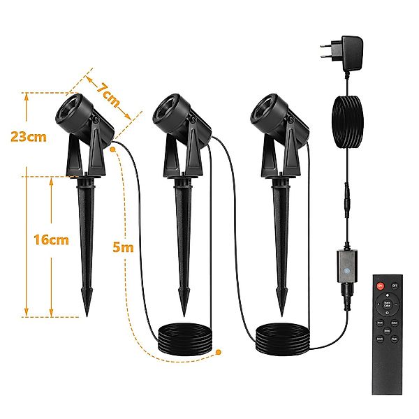 Clanmacy Gartenstrahler 6-IN-1 LED Gartenstrahler mit günstig online kaufen