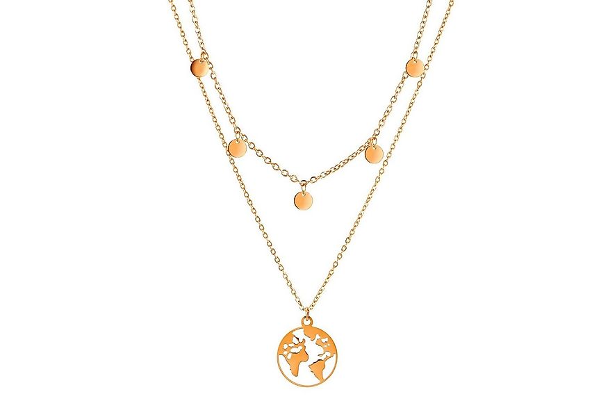 Kim Johanson Schmuckset Plättchen & Weltkarte, 2 x Ketten Set günstig online kaufen
