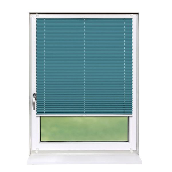 Deco-Raum Plissee Basic ohne Bohren 85x210cm Petrol Blickdicht Klemmfix günstig online kaufen