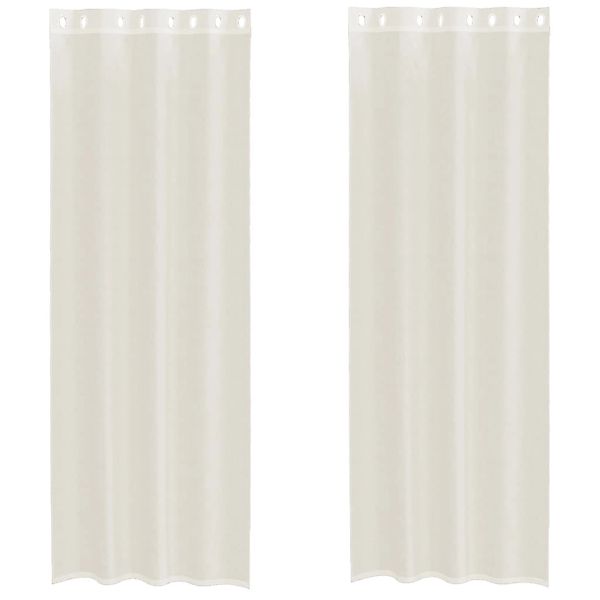 vidaXL Voile Vorhänge mit Ösen 2 Stk Creme 140x300 cm 4102076 günstig online kaufen