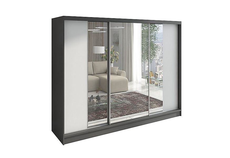 A&J MöbelLand GmbH Schiebetürenschrank VIDA 200 cm 3-türig Schrank mit Schu günstig online kaufen