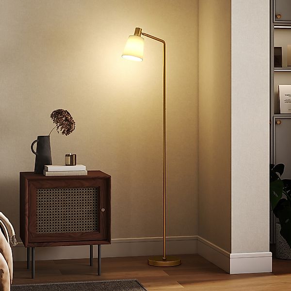 HOMCOM Einstellbare LED-Stehlampe, moderne Stehlampe mit 350° drehbarem Sch günstig online kaufen