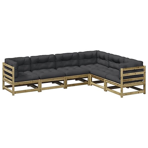 vidaXL 6-Tlg Garten-Sofagarnitur mit Kissen Kiefernholz Imprägniert 3299459 günstig online kaufen