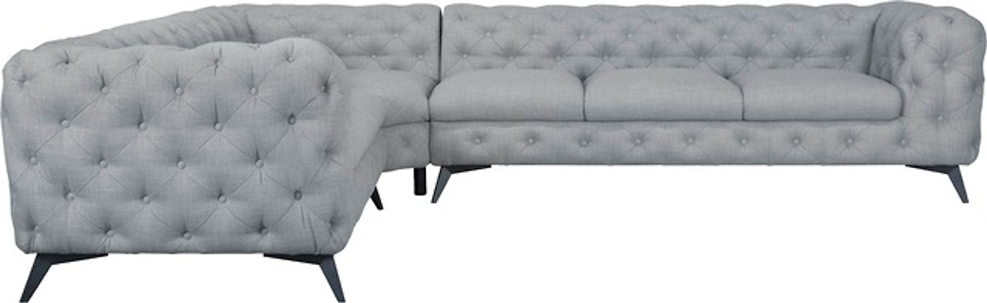Leonique Chesterfield-Sofa »Ecksofa GLYNIS L-Form mit Wellenunterfederung, günstig online kaufen