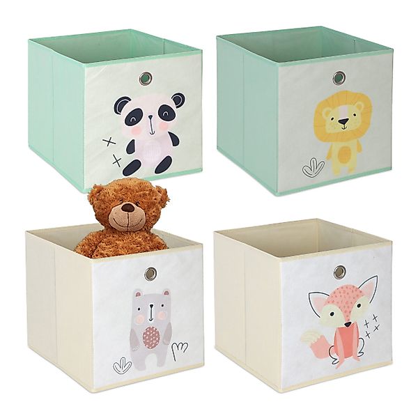 relaxdays Faltbox Kinder Aufbewahrungsboxen im 4er günstig online kaufen