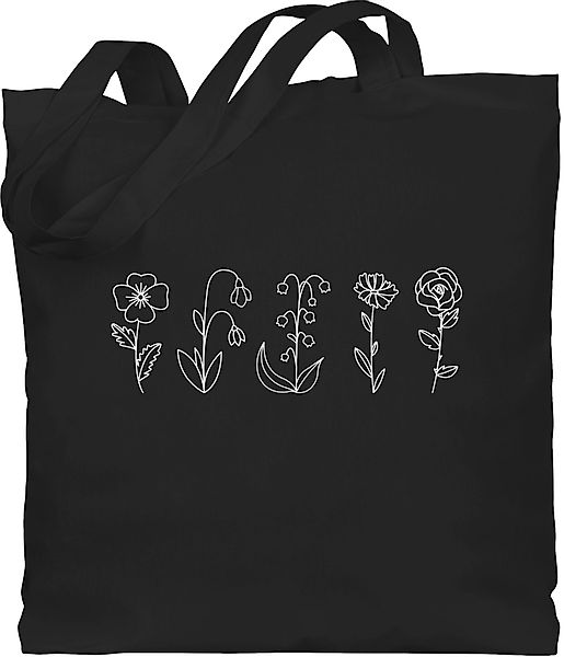 Shirtracer Umhängetasche Blumen Lineart weiß, Blumen günstig online kaufen