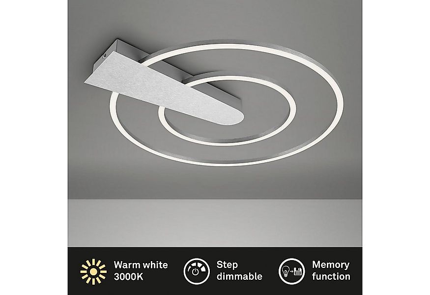 Briloner Leuchten Deckenleuchte Deckenleuchte NICO DUO, aluminiumfarbig, LE günstig online kaufen