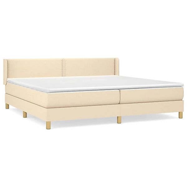 vidaXL Boxspringbett mit Matratze Creme 200x200 cm Stoff 3130222 günstig online kaufen