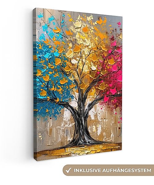 OneMillionCanvasses® Leinwandbild Baum - Farbenfroh - günstig online kaufen