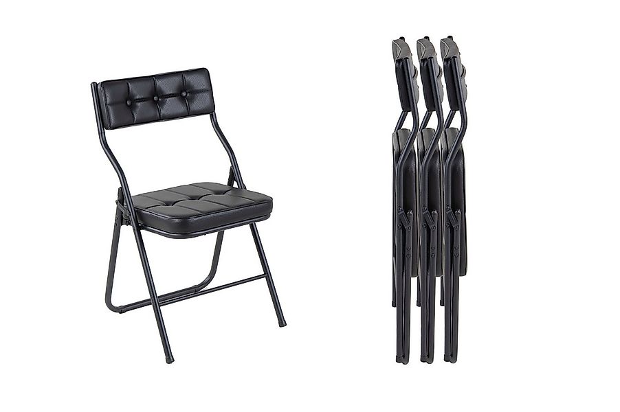 Stalwart Faltstuhl Premium Klappstuhl Gästestuhl bis 130 kg klappbar schwar günstig online kaufen