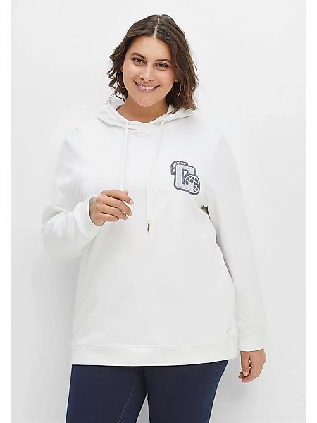 Sheego Sweatshirt Große Größen mit Kapuze und College-Applikation günstig online kaufen